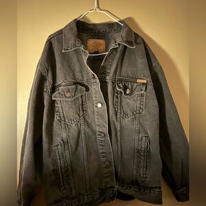 dickies men’s black / gray denim coat jacket